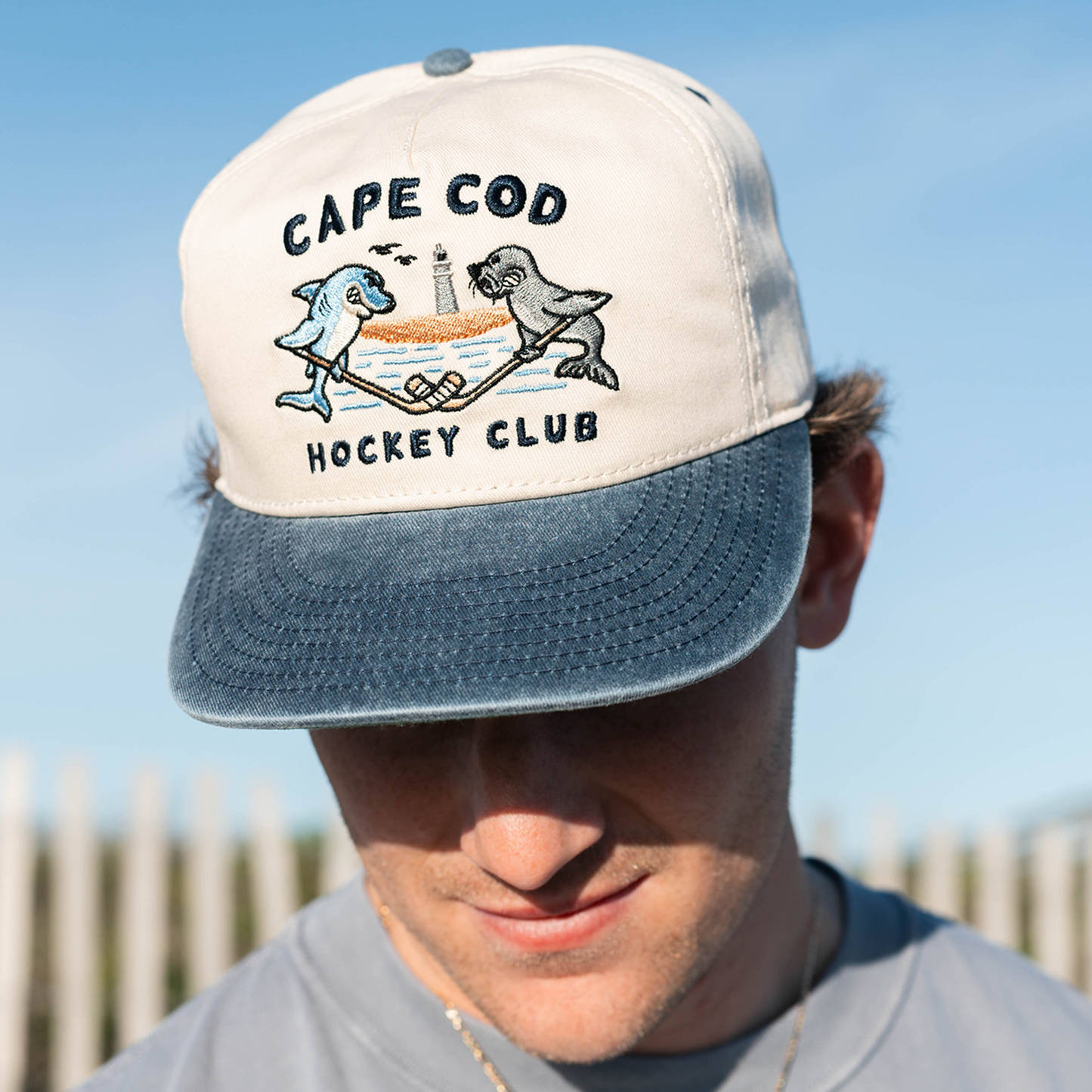Cape Cod Faceoff Snapback: Cream