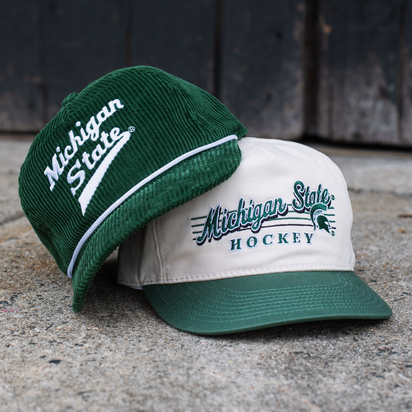 Michigan State Hockey Snapback: Cream