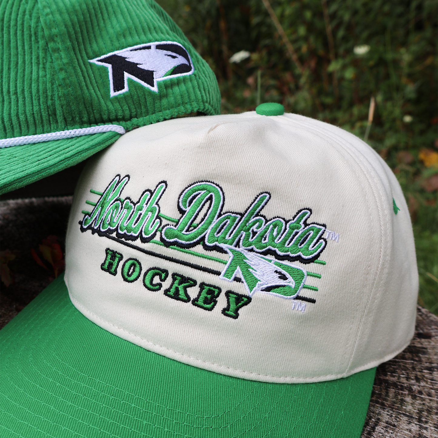 North Dakota Hockey Snapback: Cream