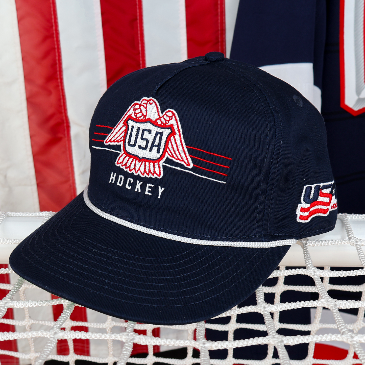 USA Hockey Vintage Logo Snapback: Navy