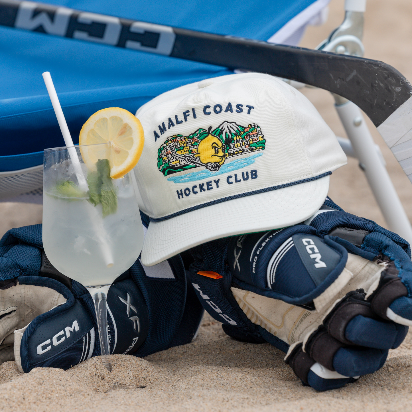 Amalfi Coast Hockey Club Snapback: Cream