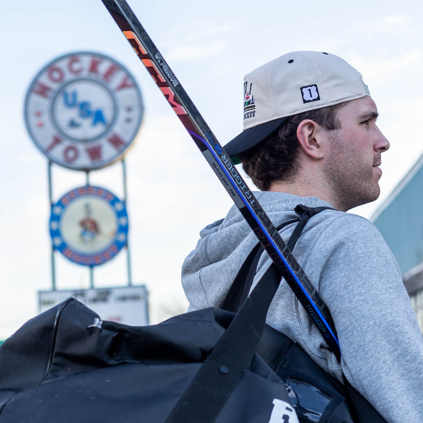 Route 1 Street Hockey Snapback: Cream