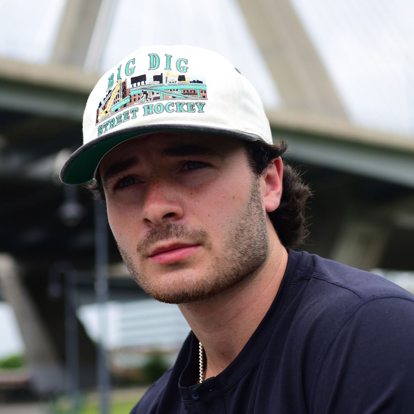 Big Dig Street Hockey Snapback: Cream
