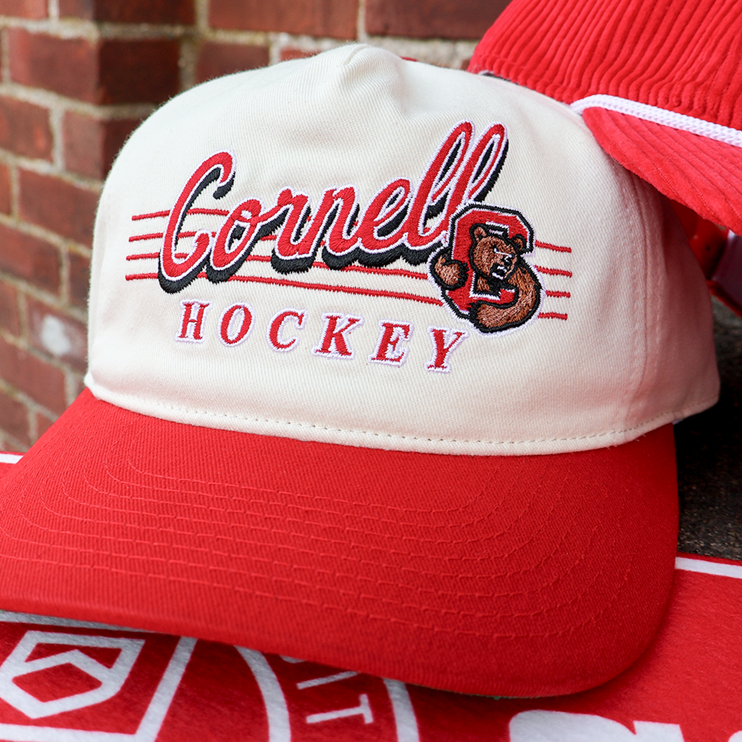 Cornell Hockey Snapback: Cream