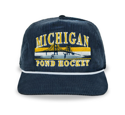Michigan Pond Hockey Snapback: Corduroy