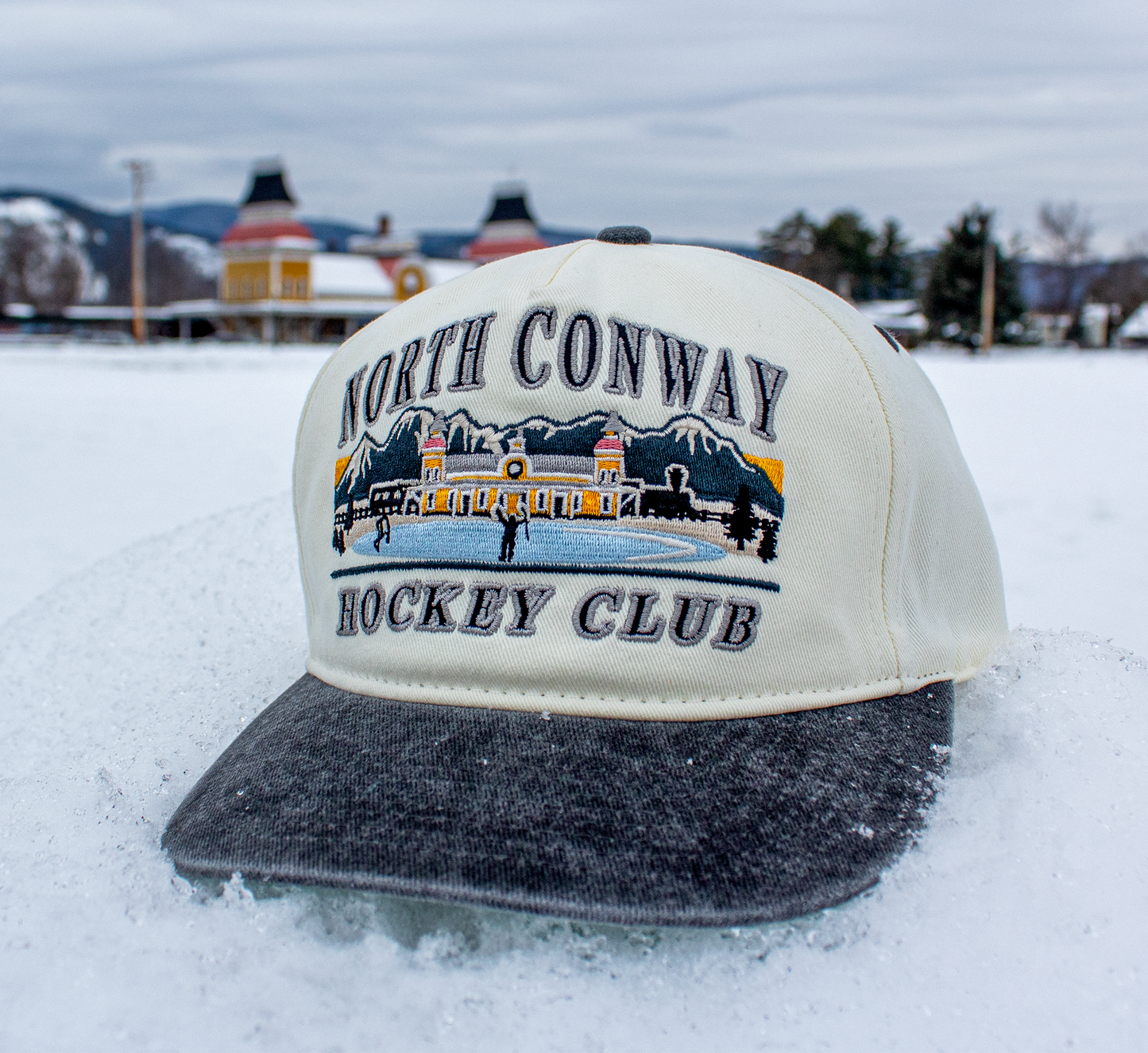 North Conway Hockey Club Snapback: Cream
