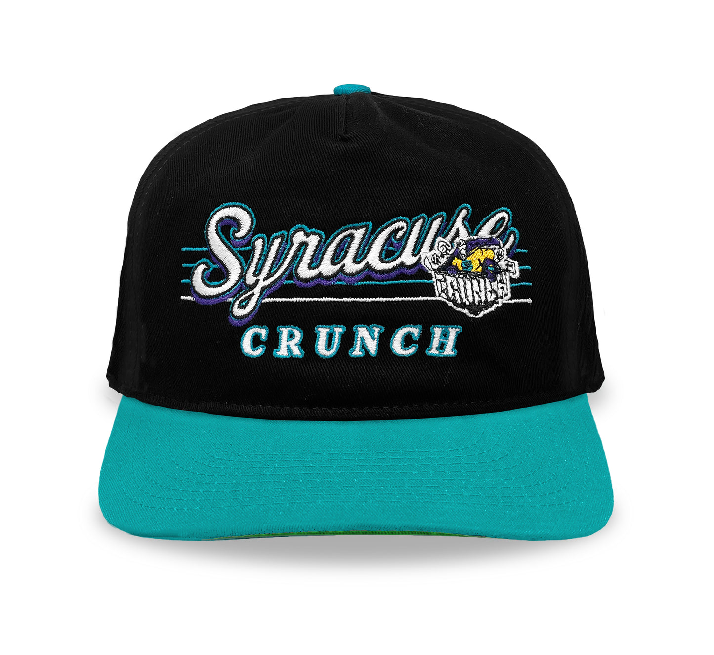 Syracuse Crunch Snapback: '90s Black & Teal