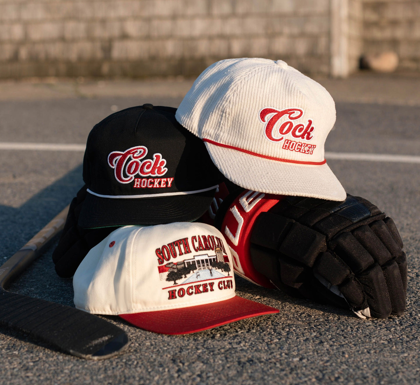 South Carolina Cock Hockey Snapback: Cream