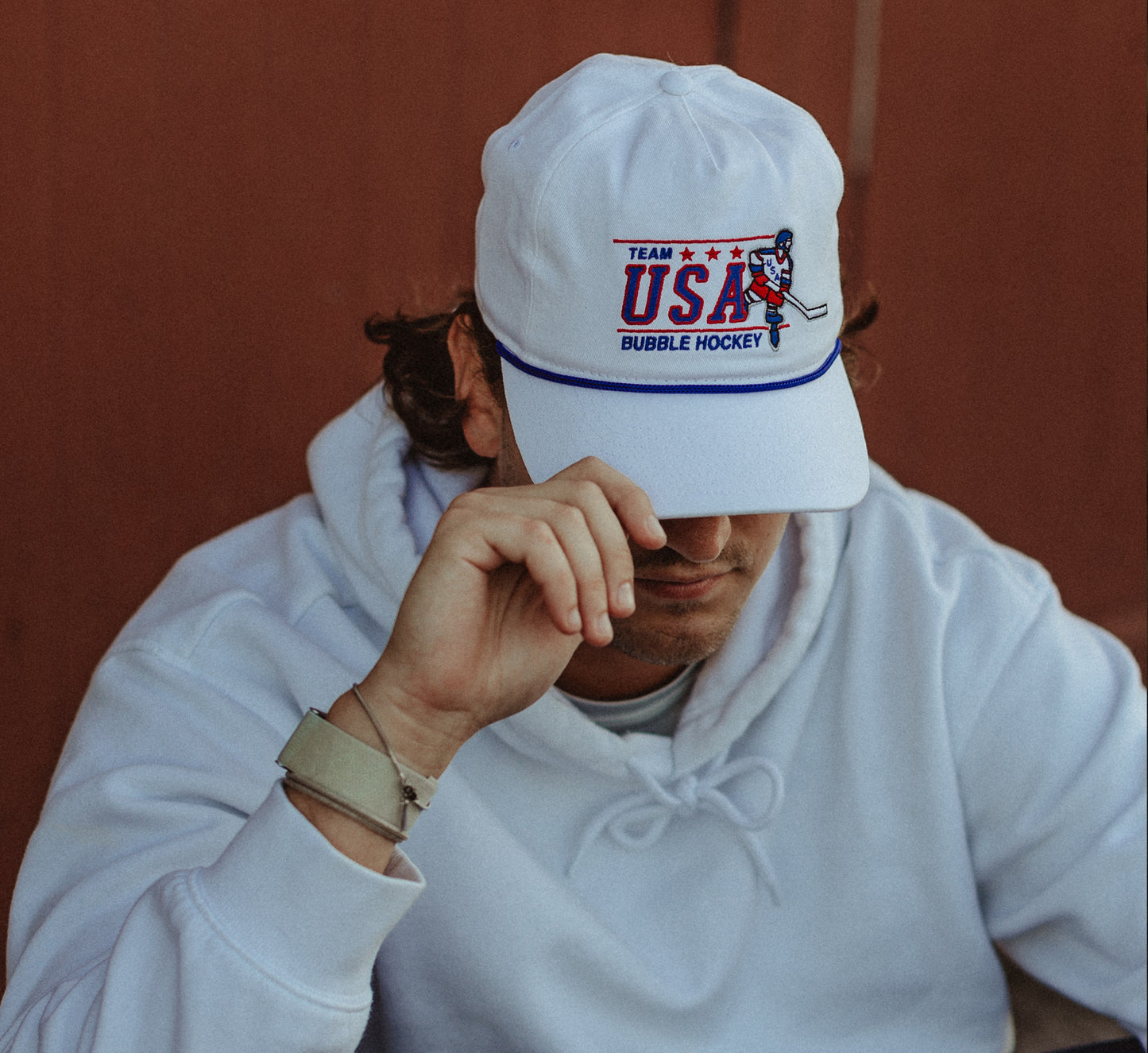 USA Bubble Hockey Snapback: White