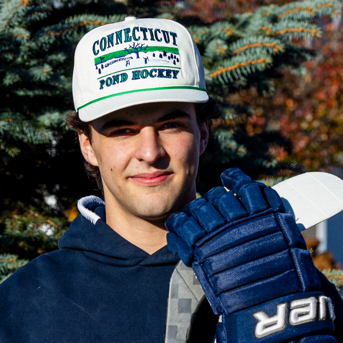 Connecticut Pond Hockey Snapback: Cream
