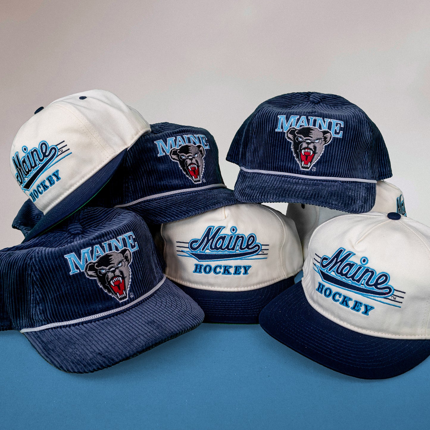 Maine Hockey Snapback: Cream