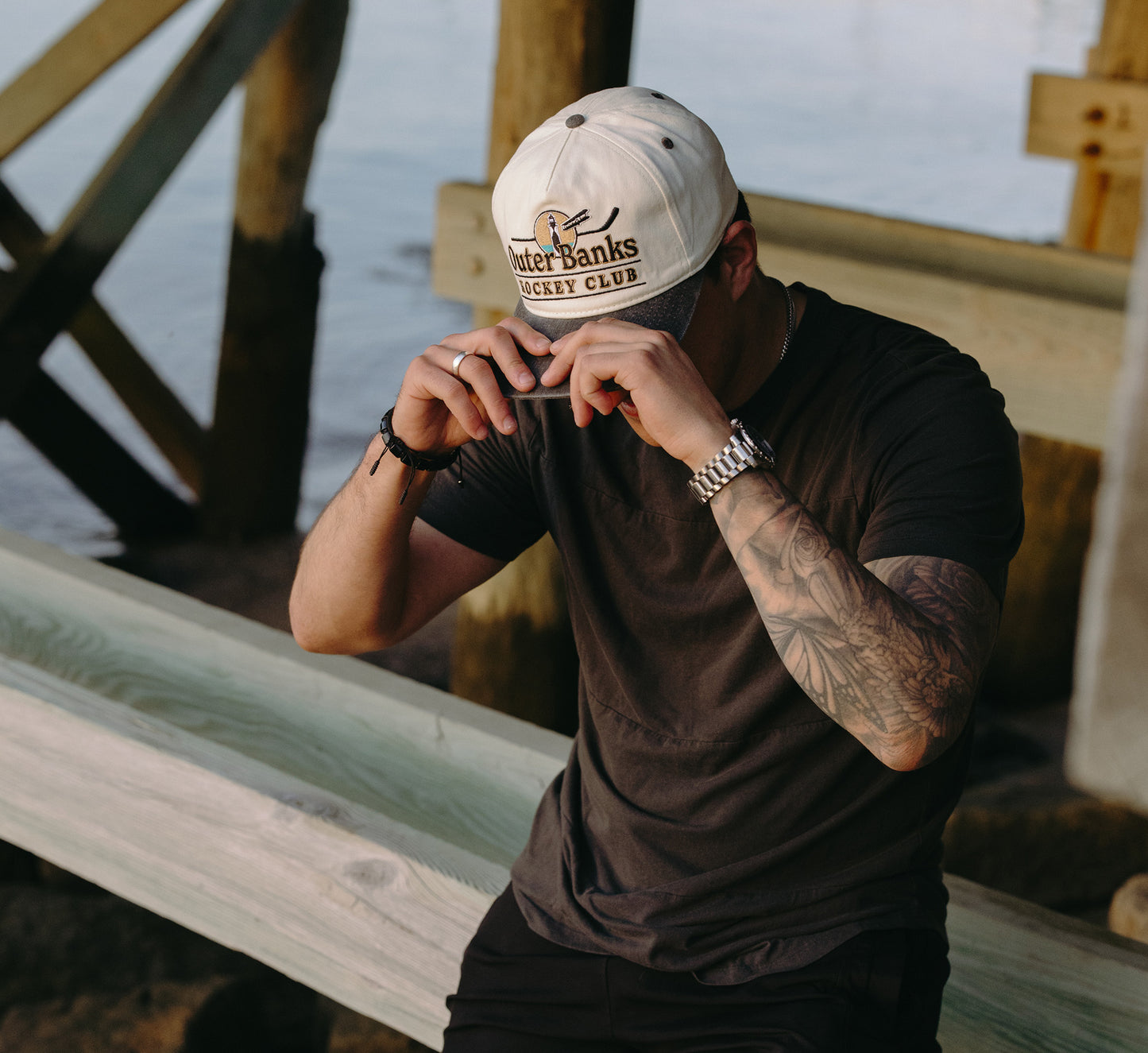 Outer Banks Hockey Club Snapback: Cream
