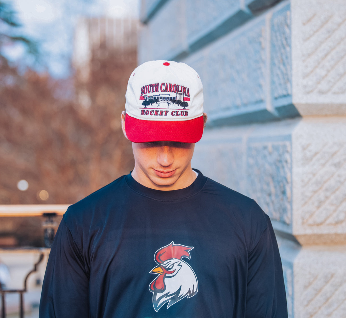 South Carolina Cock Hockey Snapback: Cream