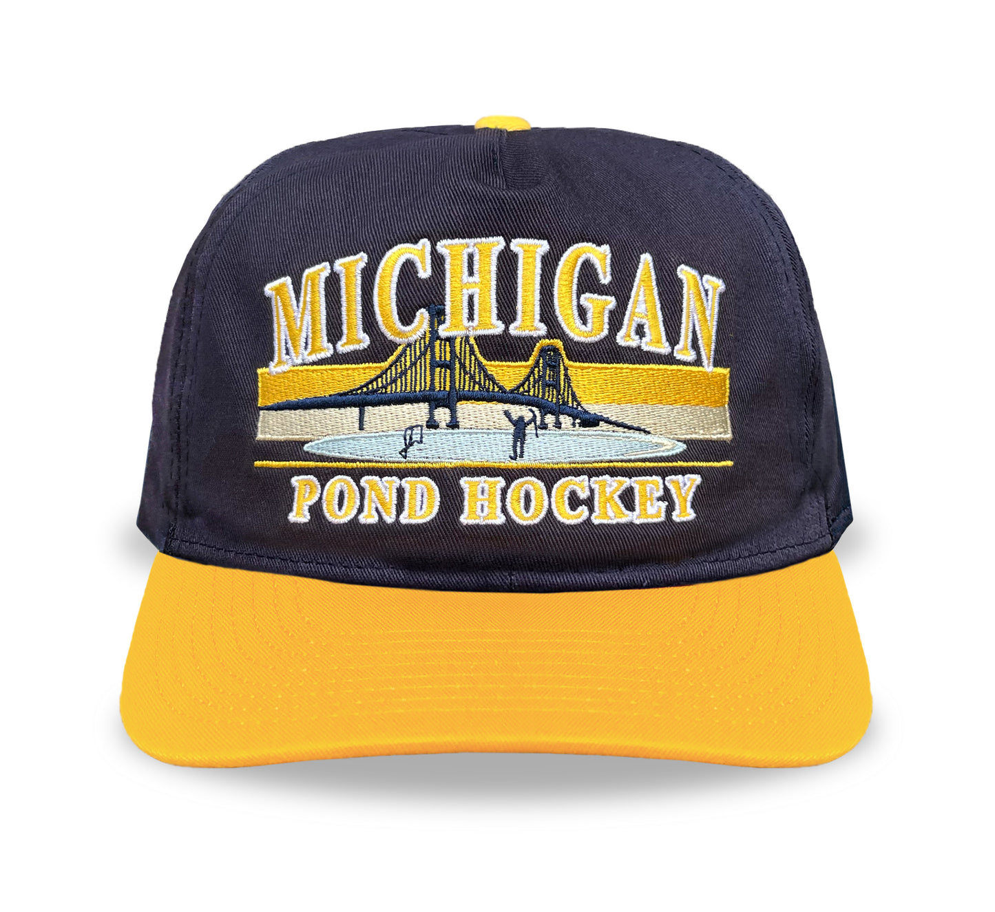 Michigan Pond Hockey Snapback: Navy