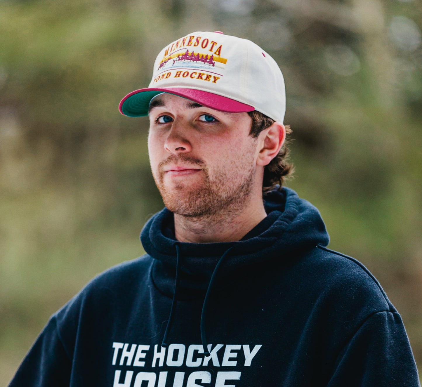 Minnesota Pond Hockey Snapback: Cream
