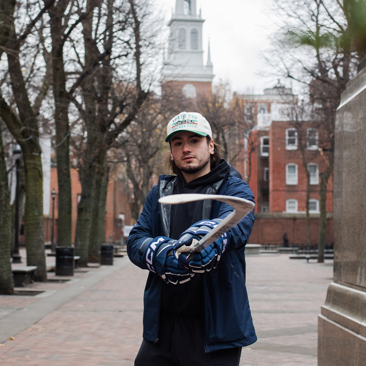 North End Hockey Club Snapback: Cream