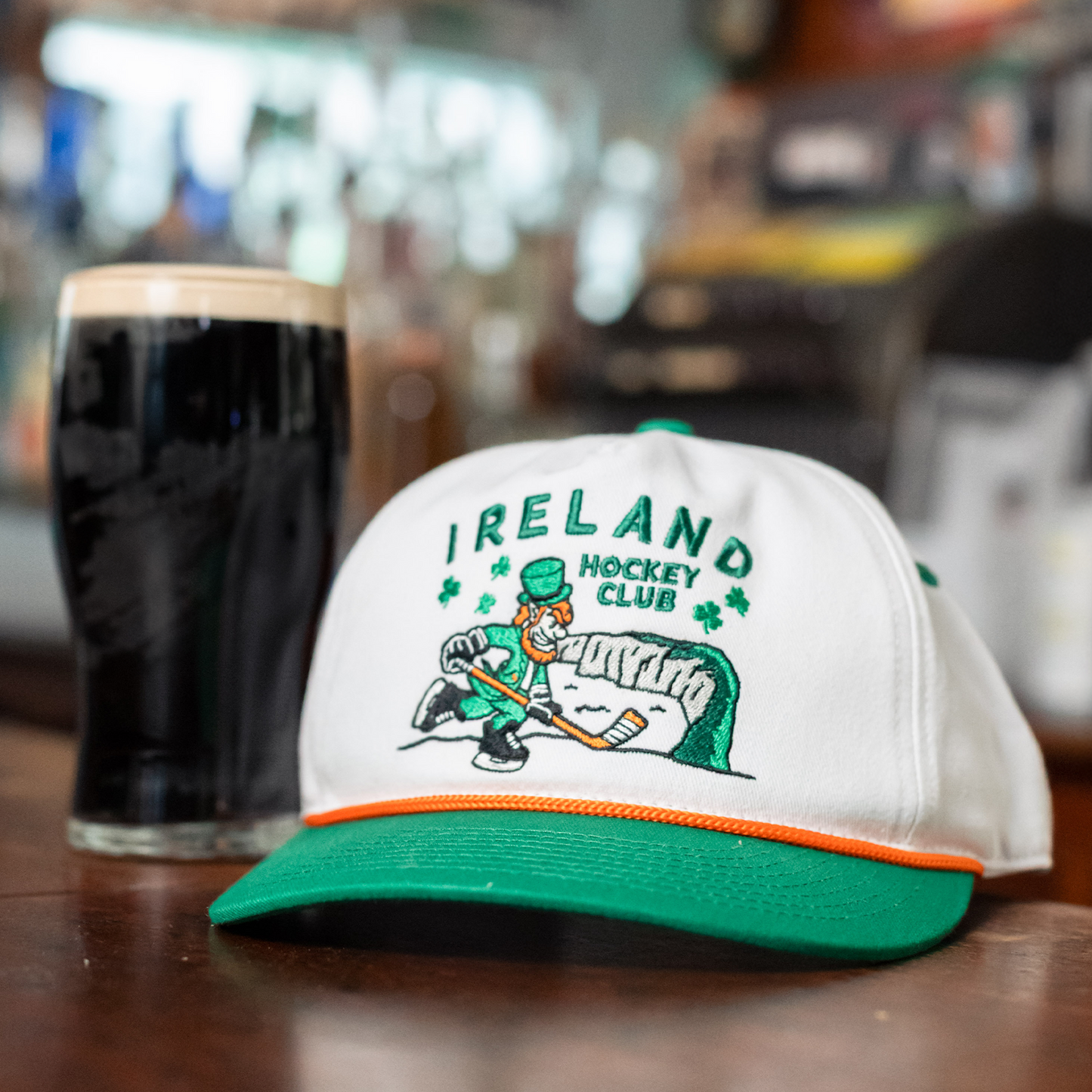 Ireland Hockey Club Snapback: White/Green