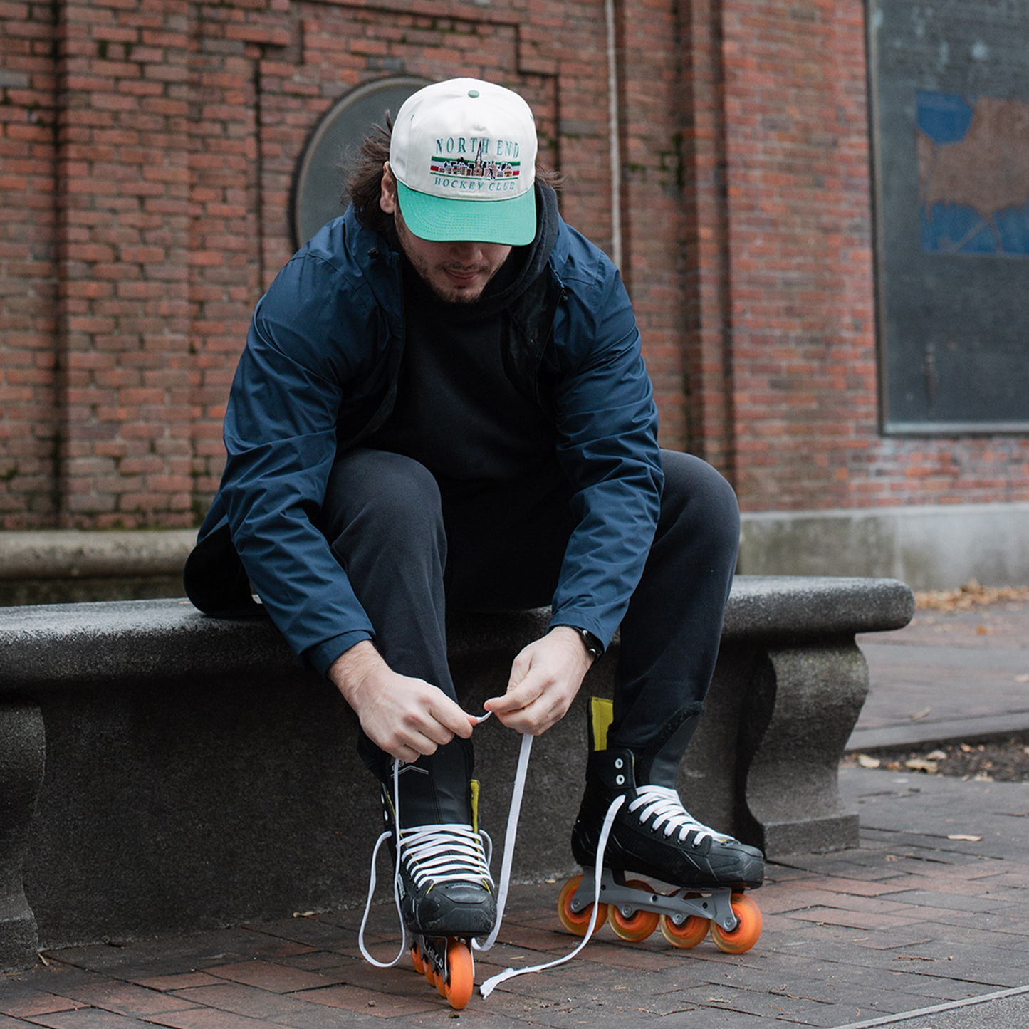 North End Hockey Club Snapback: Cream