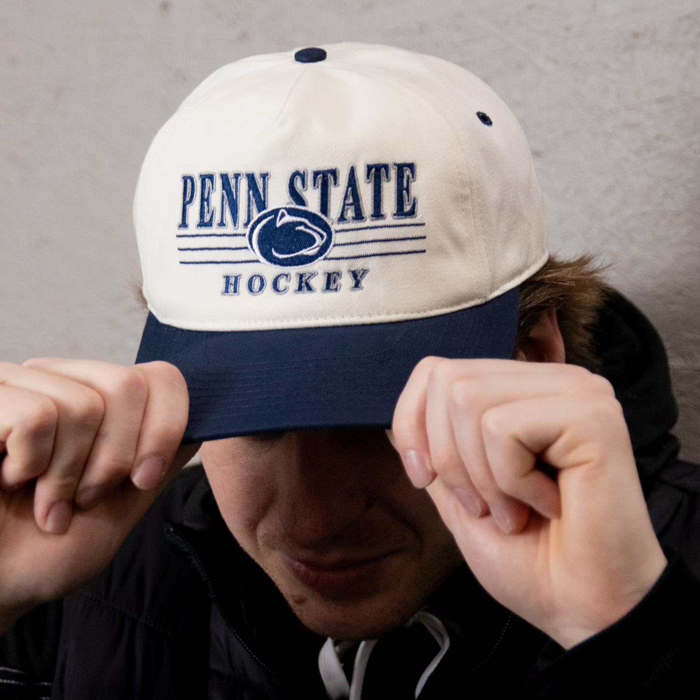 Penn State Hockey Snapback: Cream