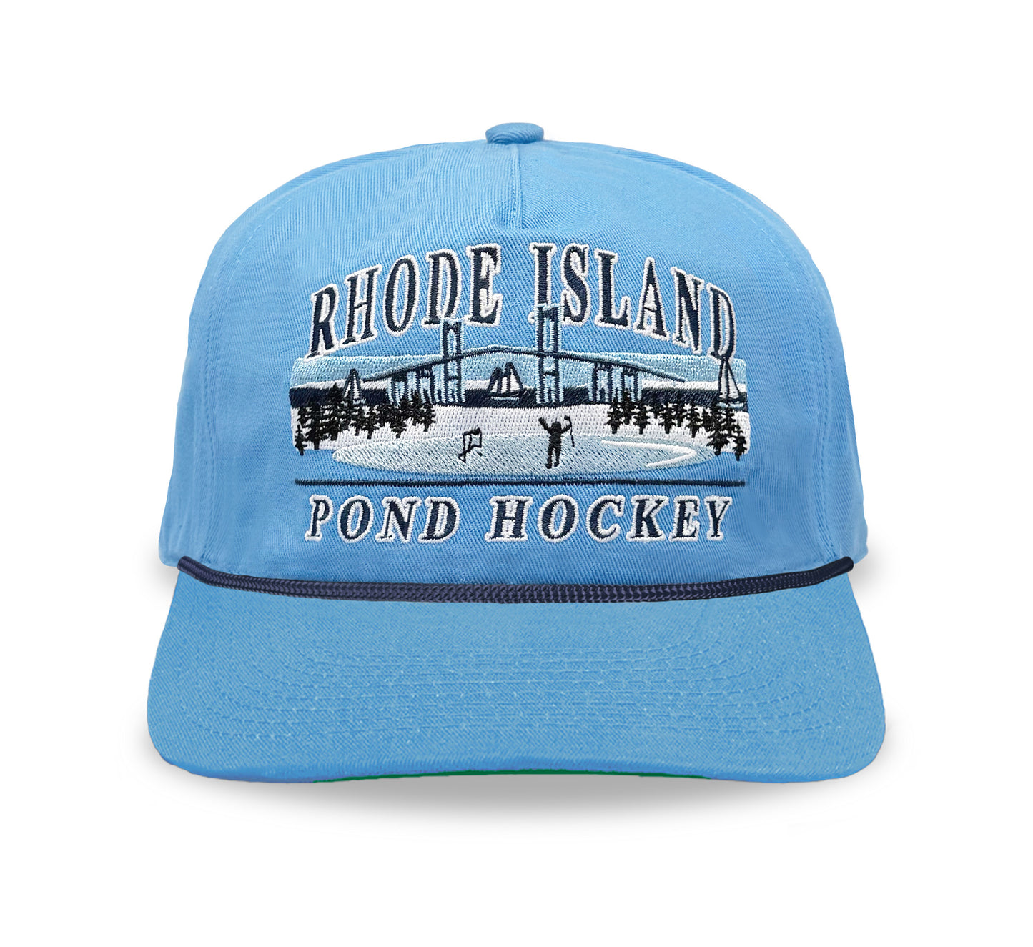Rhode Island Pond Hockey Snapback: Ice Blue