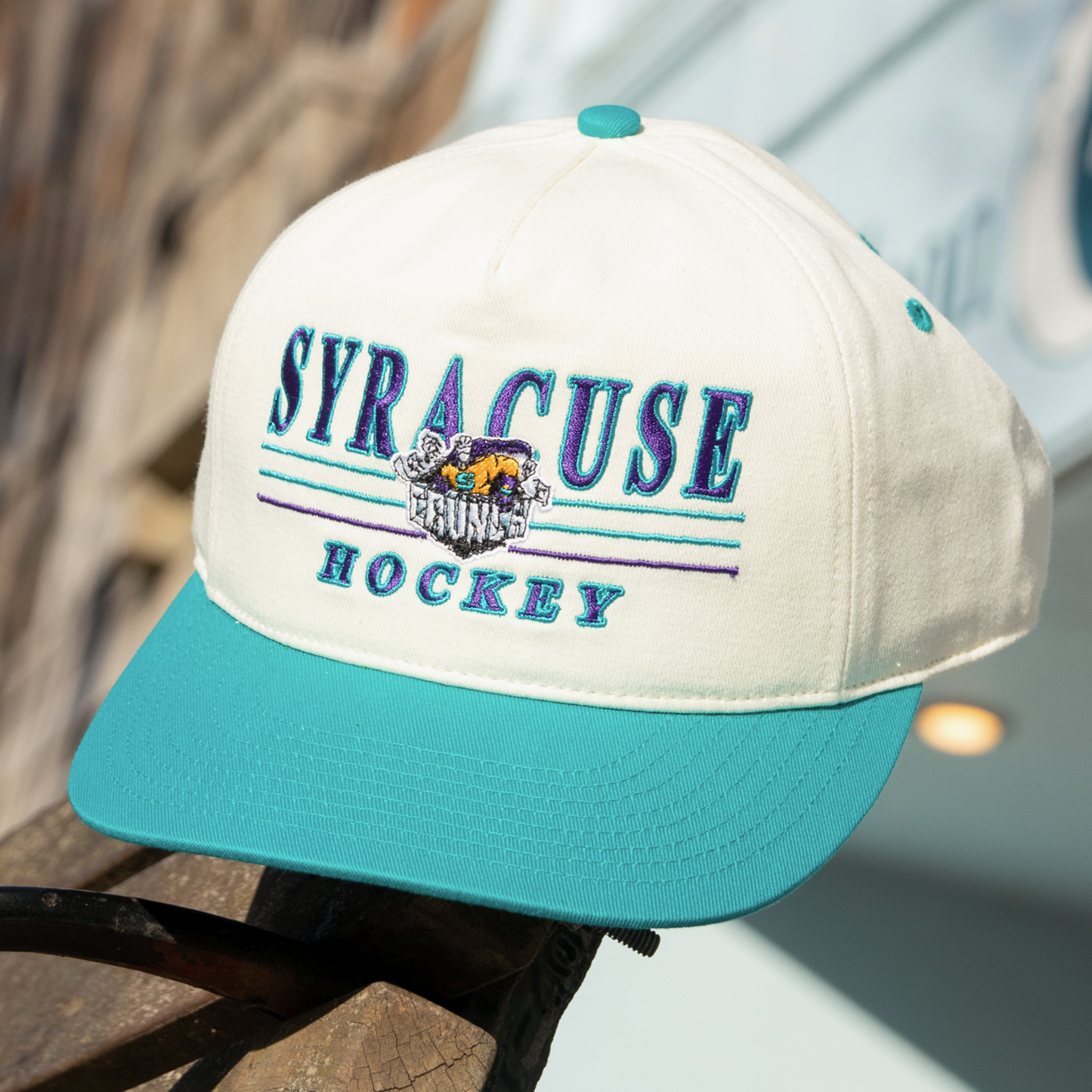 Syracuse Crunch Hockey Snapback: '90s Cream