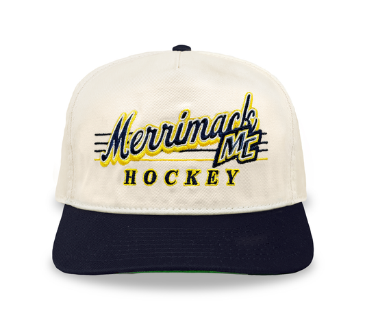 Merrimack Hockey Snapback: Cream