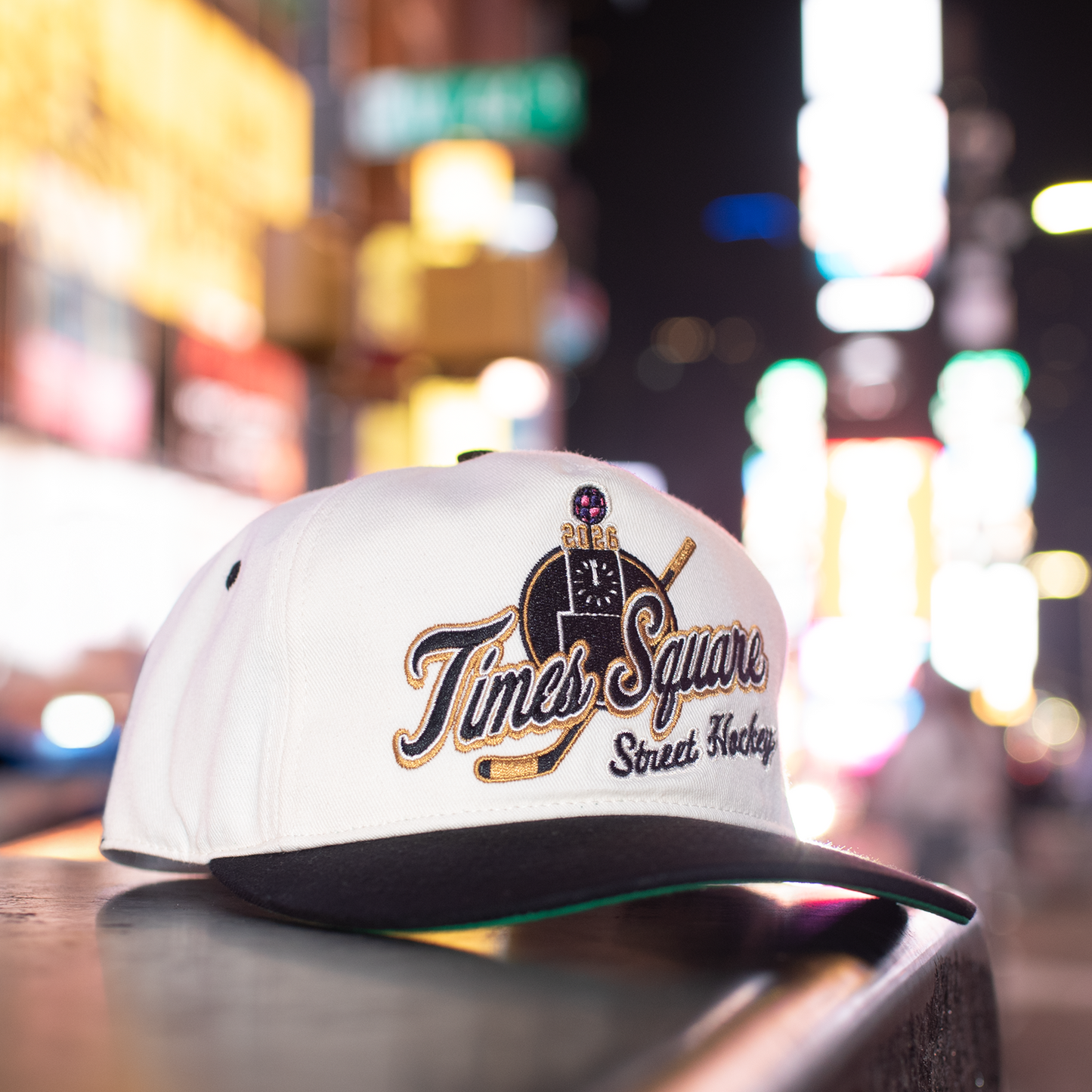 Times Square Street Hockey Snapback: Cream