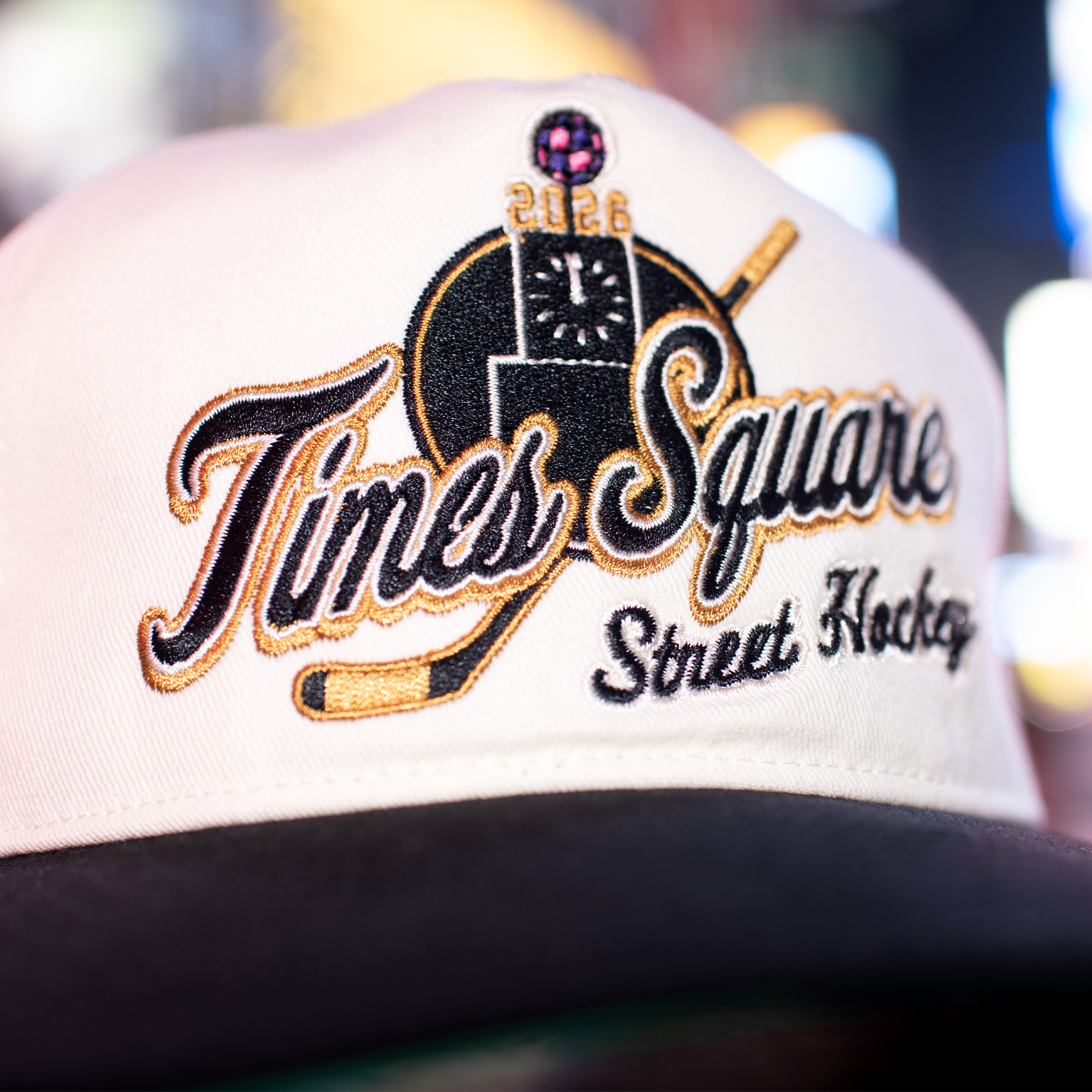 Times Square Street Hockey Snapback: Cream