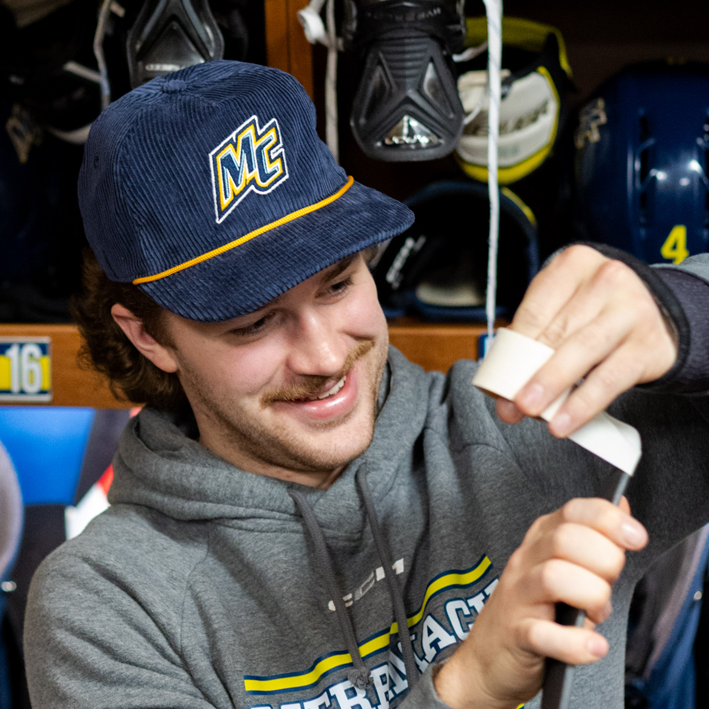 Merrimack College Snapback: Corduroy