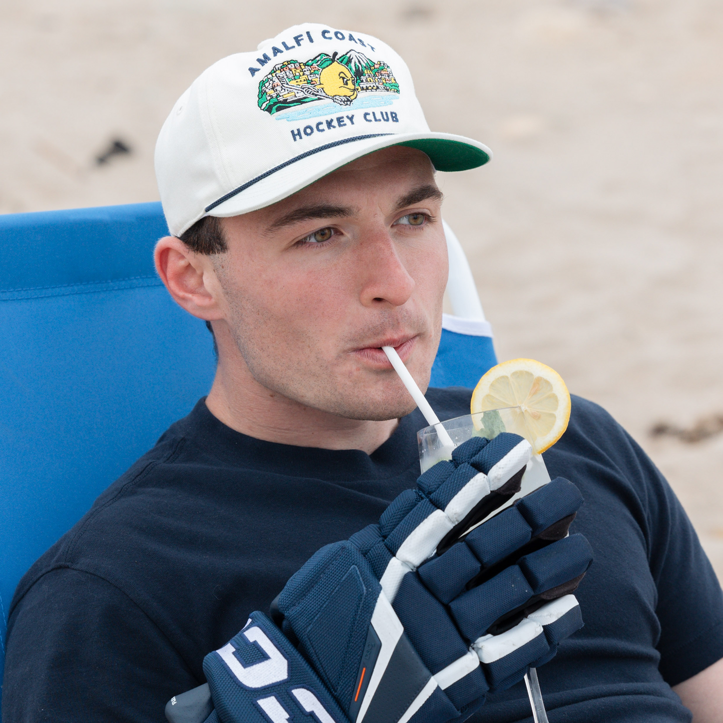 Amalfi Coast Hockey Club Snapback: Cream