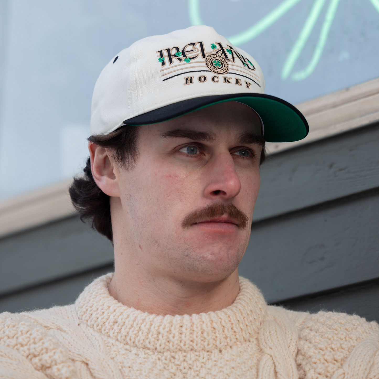 Ireland Hockey Snapback: Cream/Stout