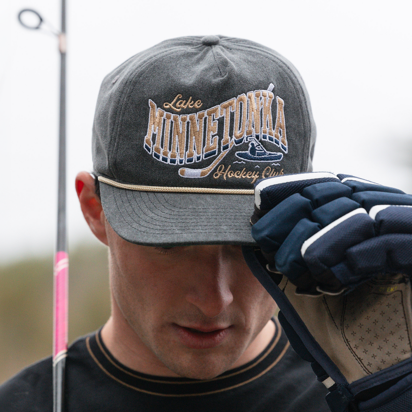 Lake Minnetonka Hockey Club Snapback: Washed Black