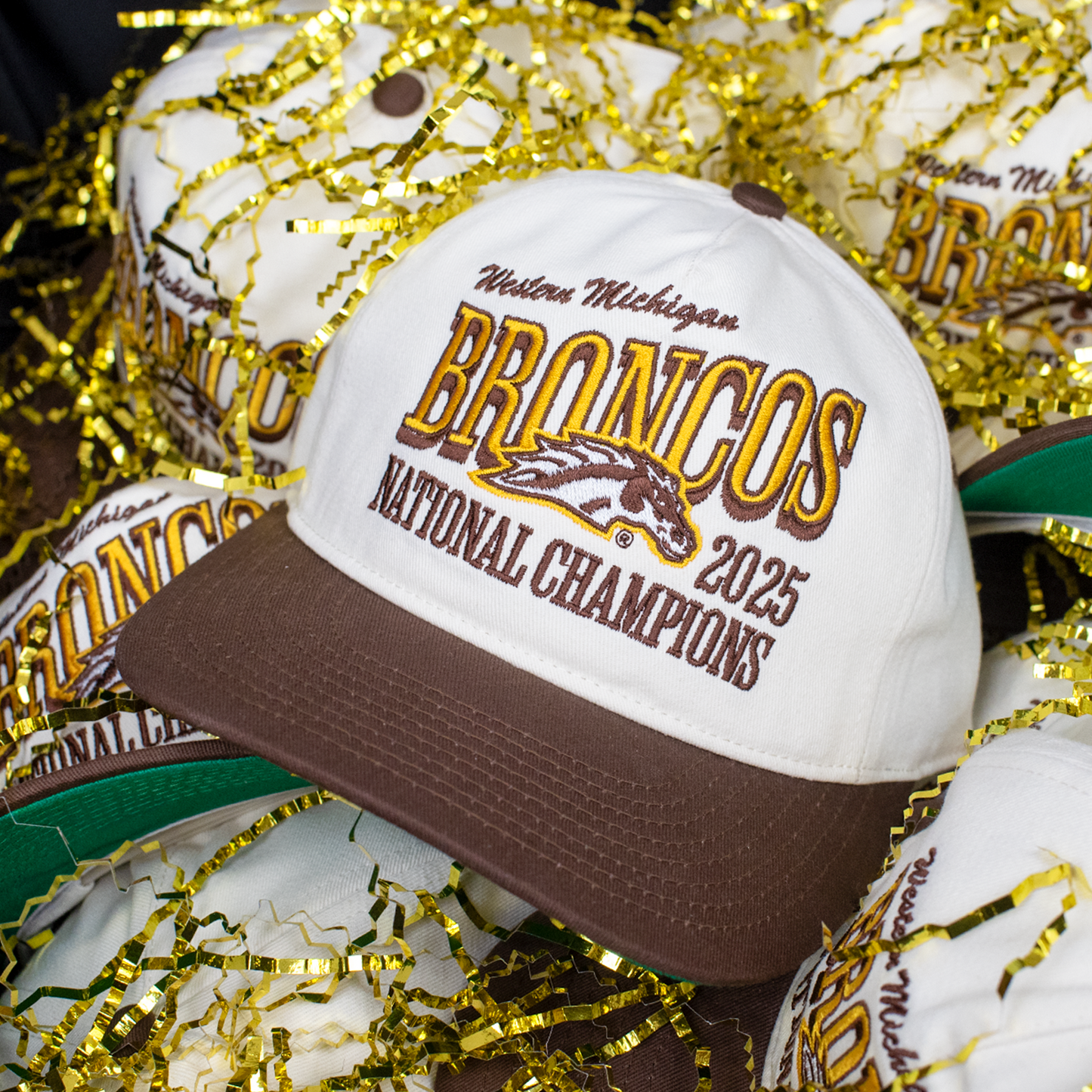 Western Michigan Broncos 2025 National Champions Snapback: Cream