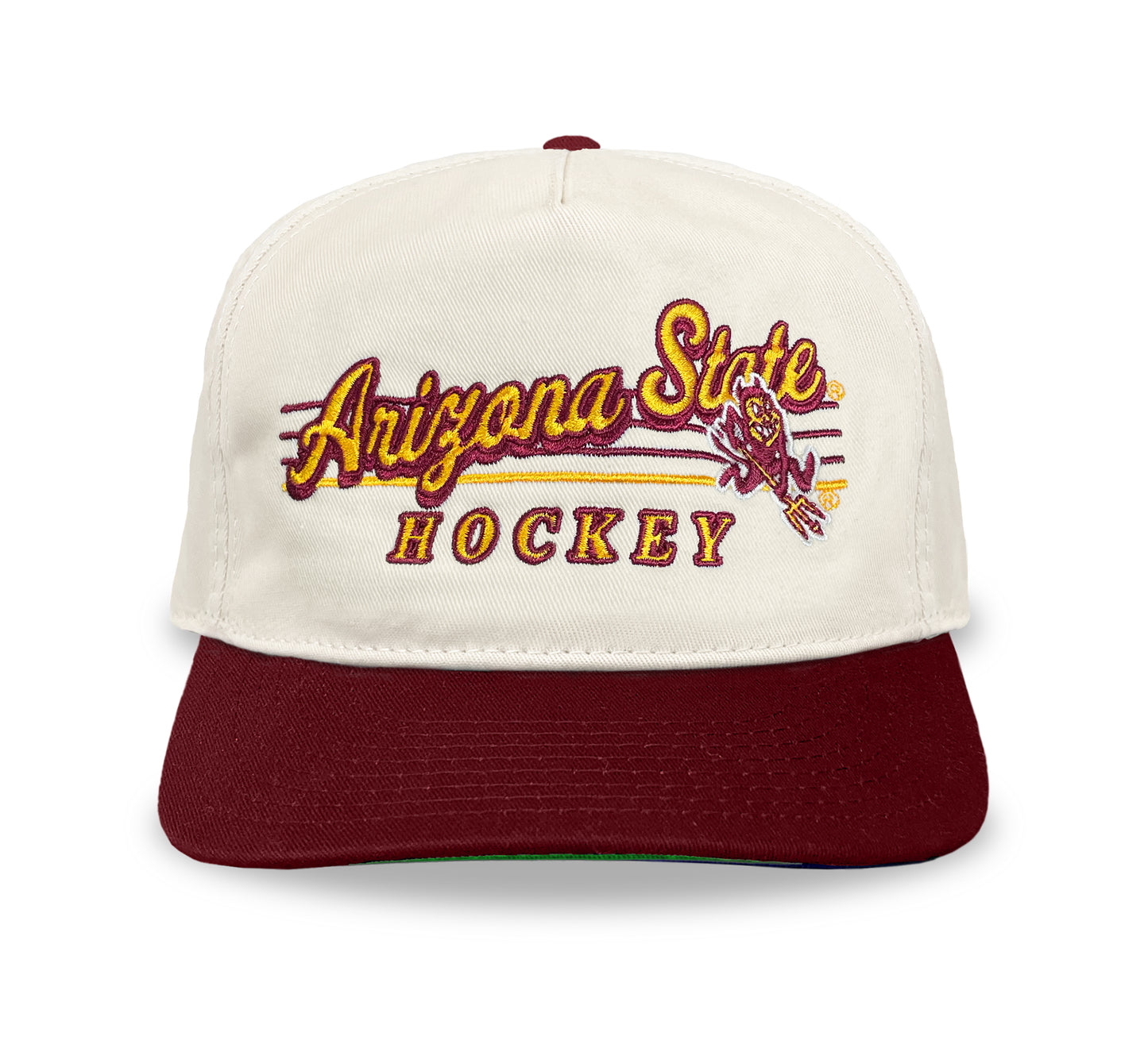 Arizona State Hockey Snapback: Cream