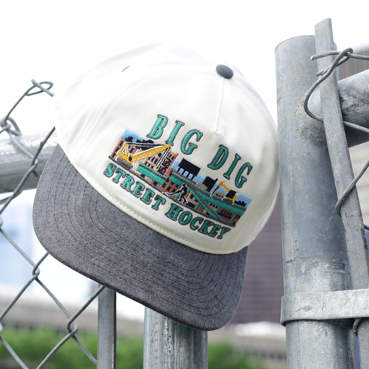 Big Dig Street Hockey Snapback: Cream
