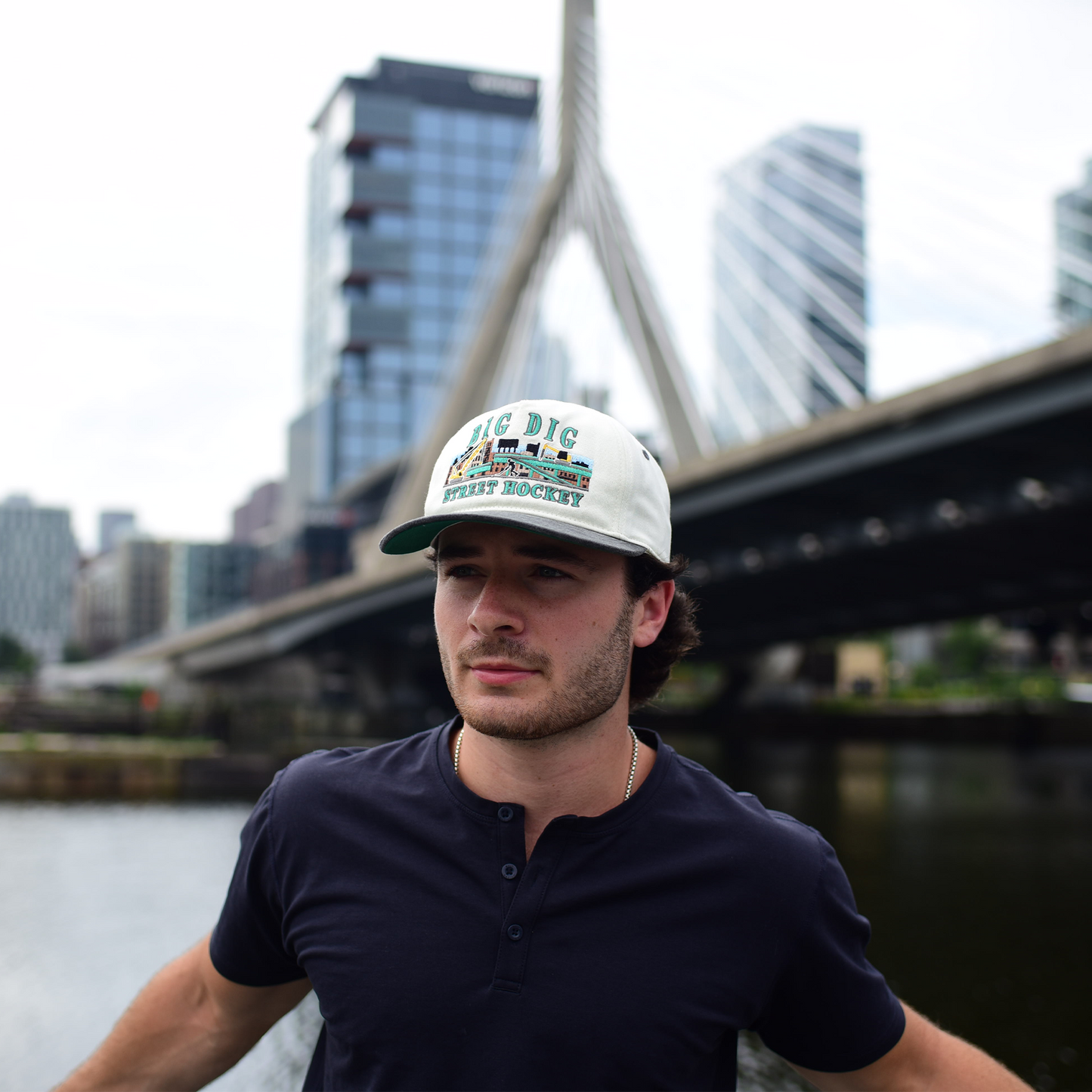 Big Dig Street Hockey Snapback: Cream