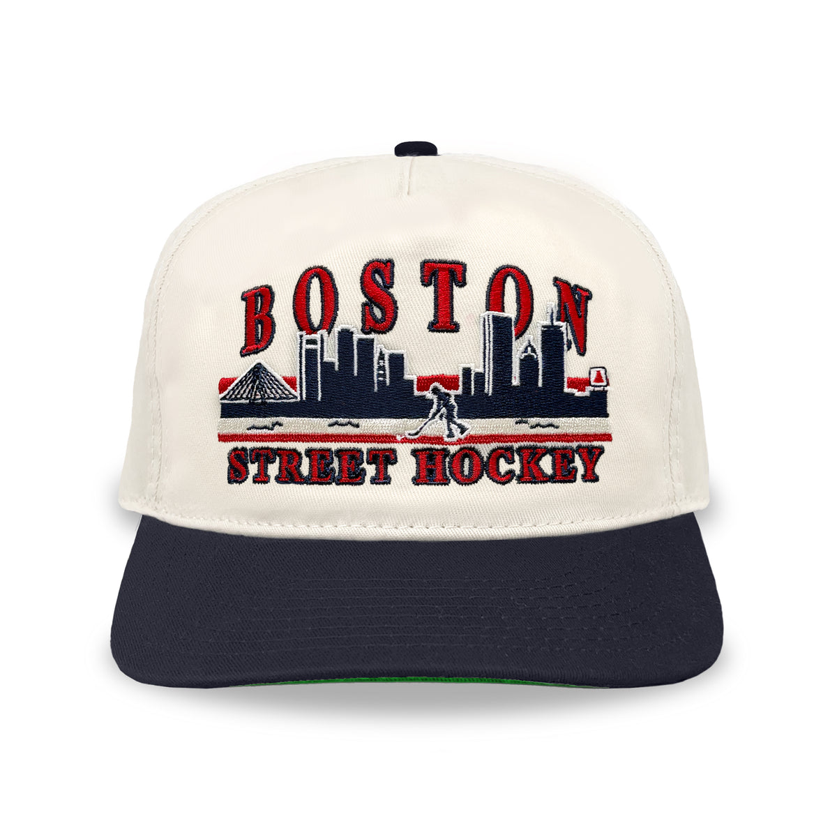 Boston Street Hockey Snapback: Cream/Navy