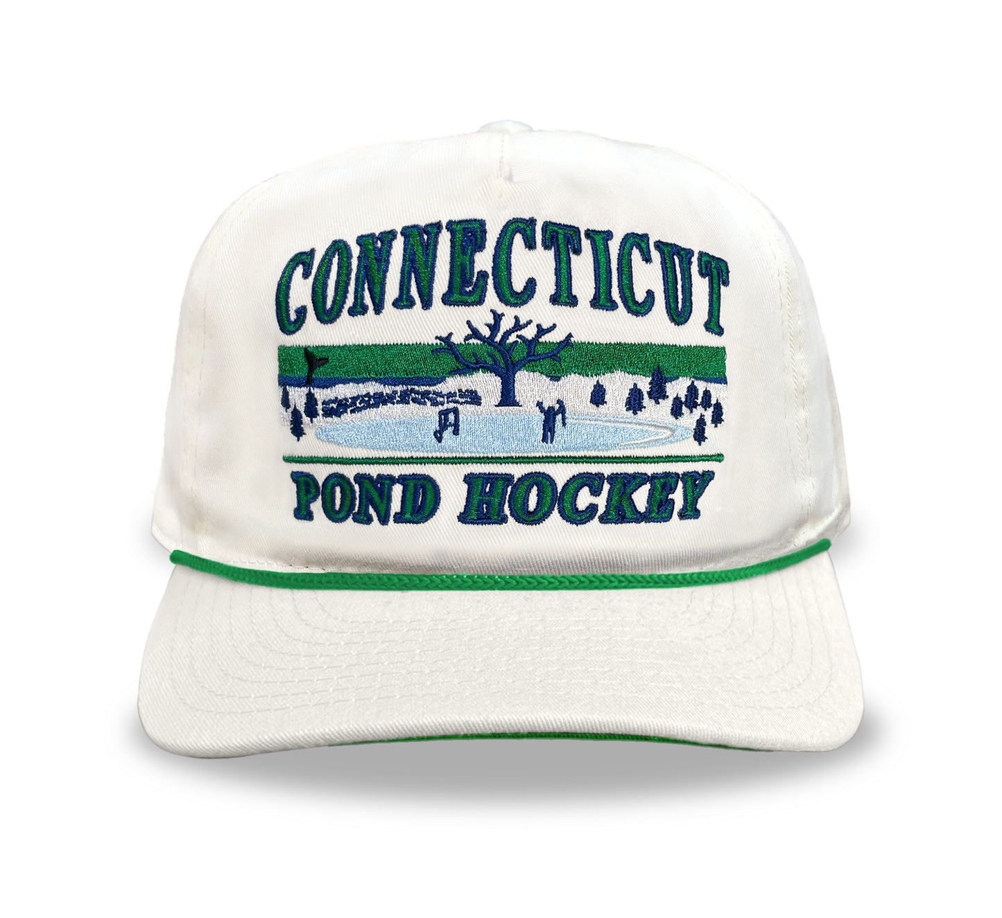 Connecticut Pond Hockey Snapback: Cream