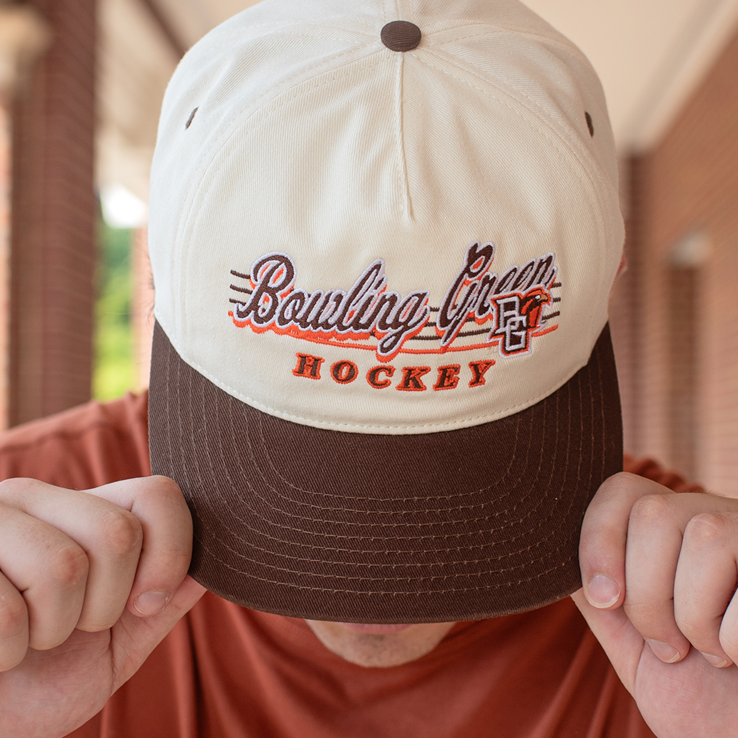 Bowling Green Hockey Snapback: Cream