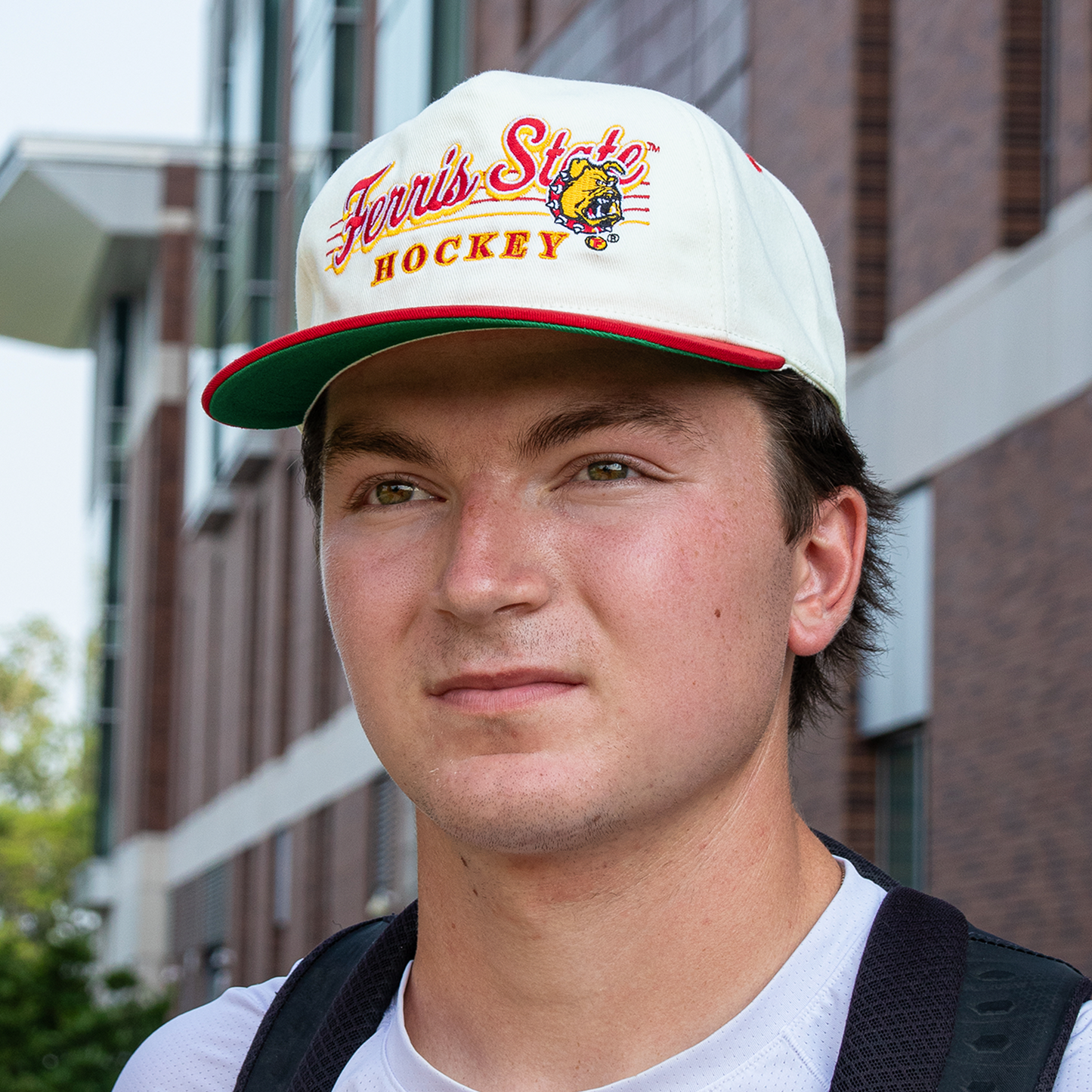 Ferris State Hockey Snapback: Cream