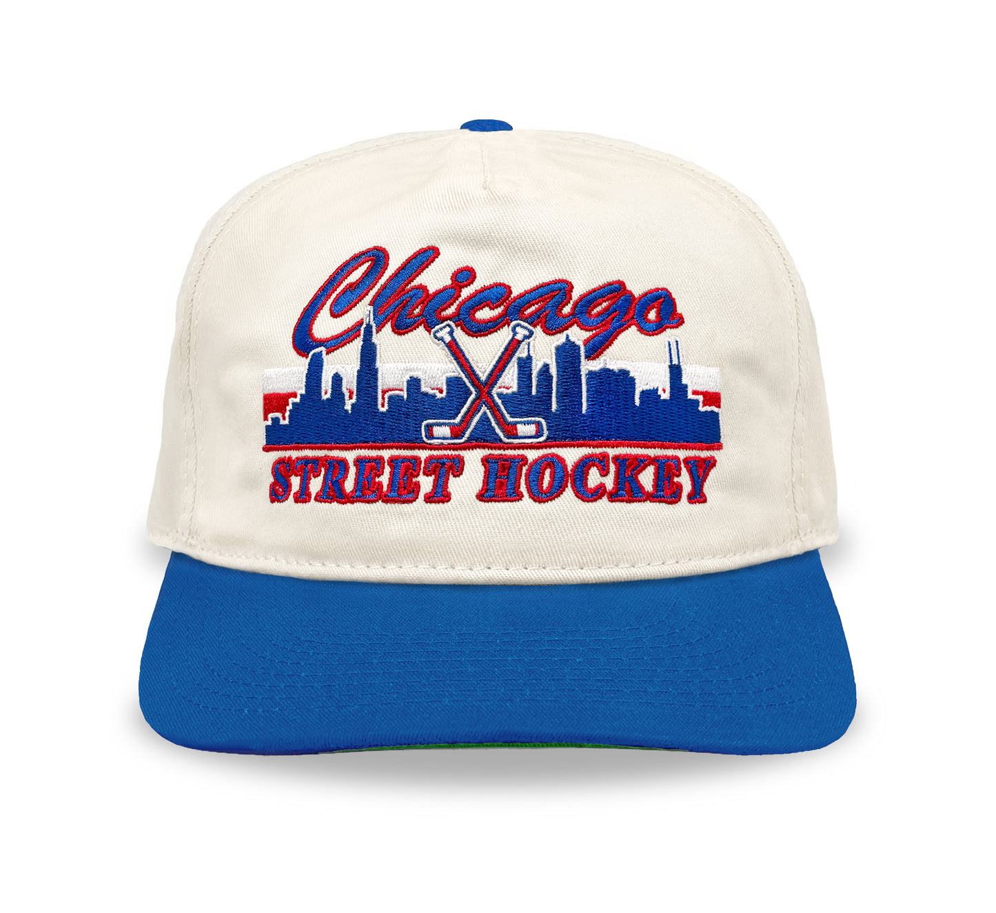 Chicago Street Hockey Snapback: Cream/Blue