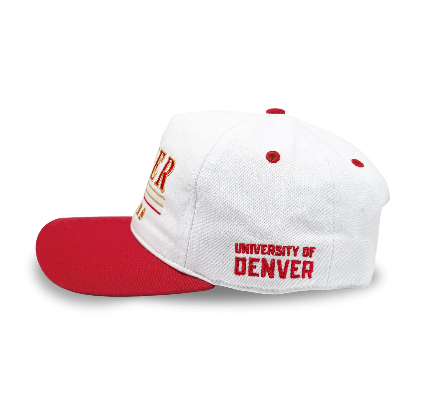 Denver Pioneers Snapback: White/Crimson