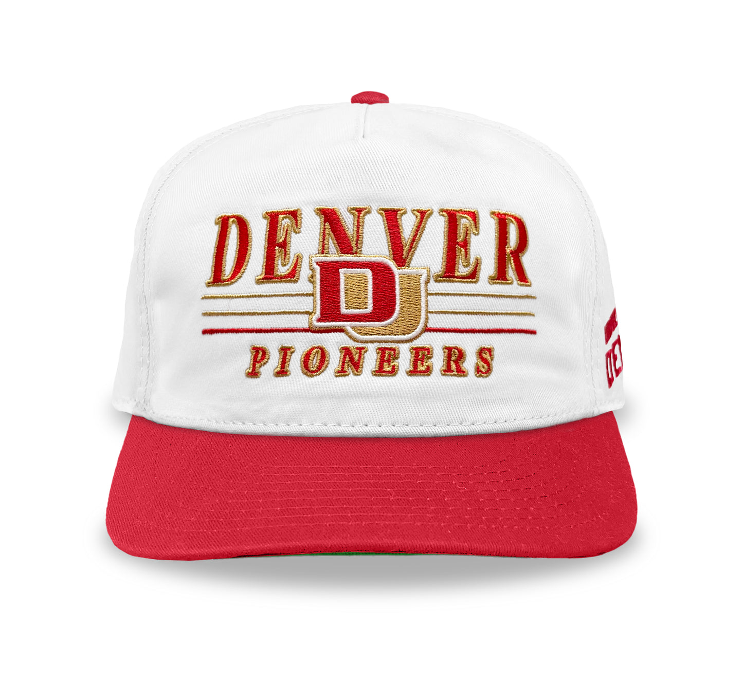Denver Pioneers Snapback: White/Crimson