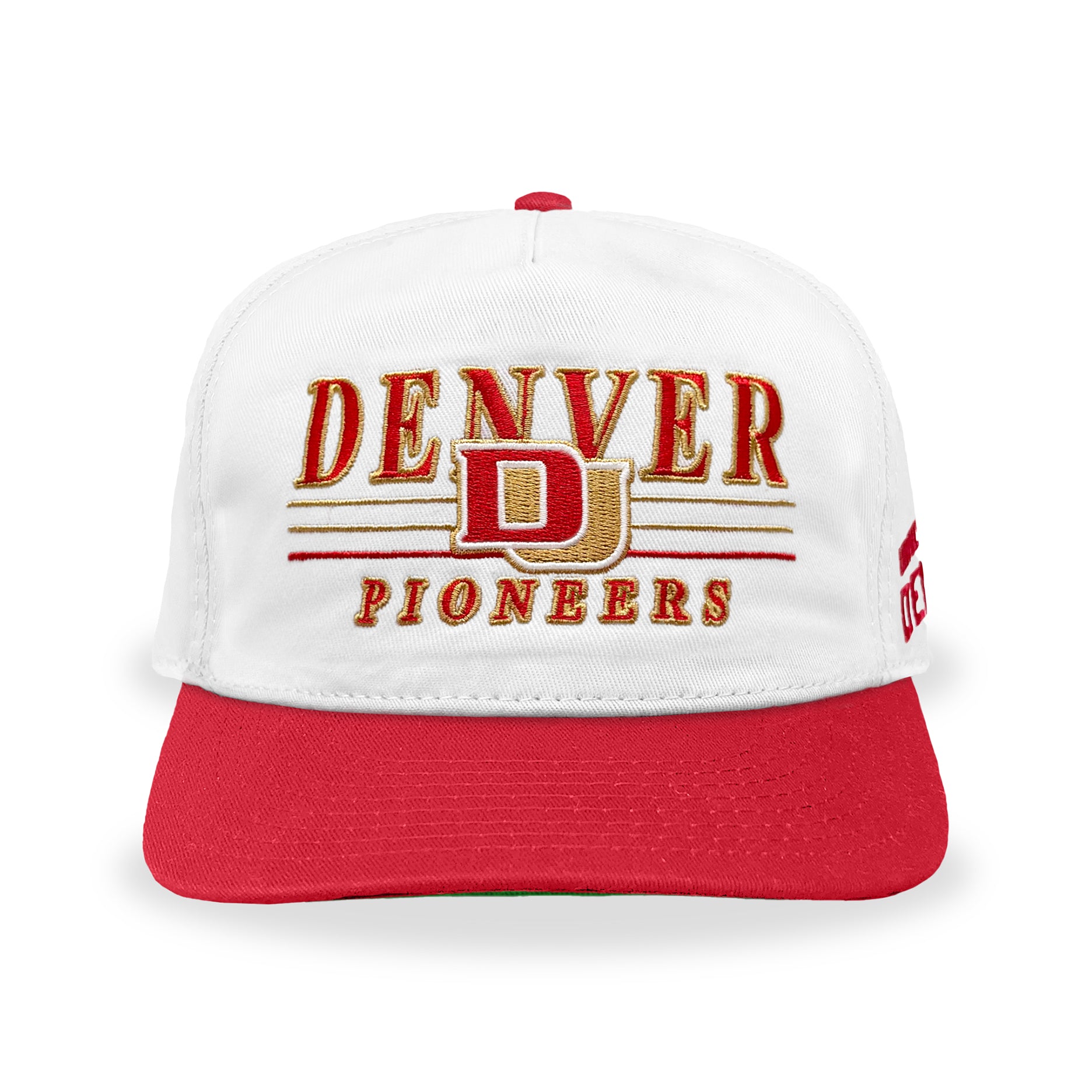 Denver Pioneers Snapback: White/Crimson