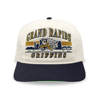 Grand Rapids Griffins Skyline Snapback: '90s Cream/Navy