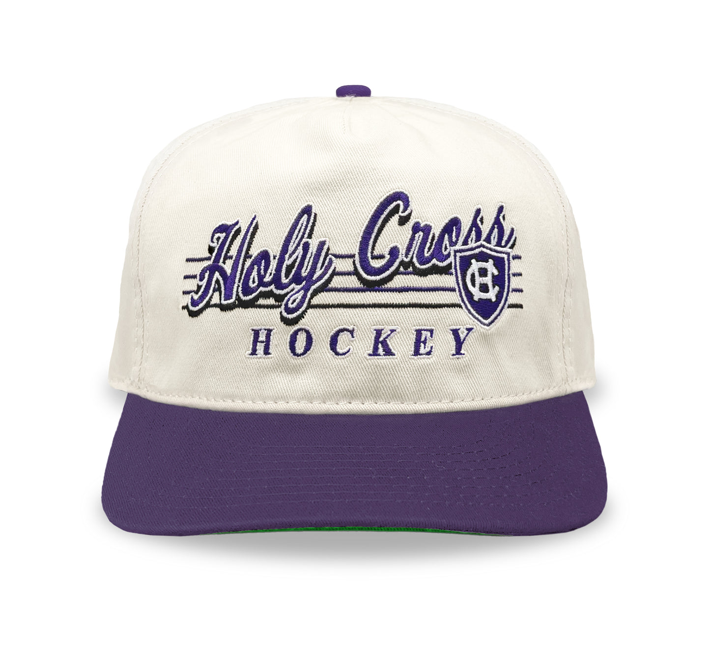 Holy Cross Hockey Snapback: Cream