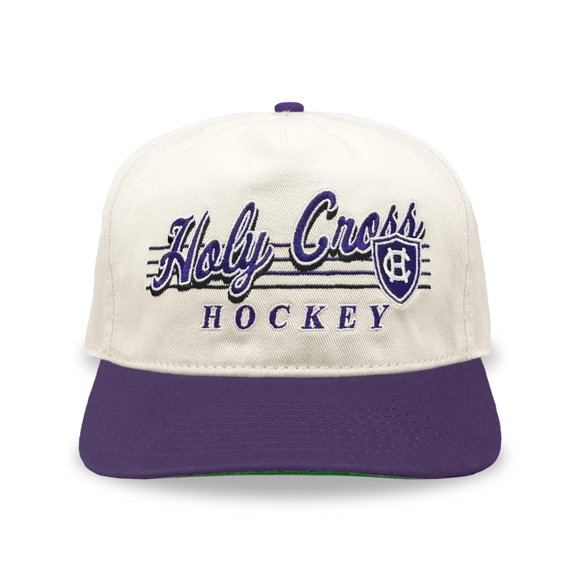 Holy Cross Hockey Snapback: Cream