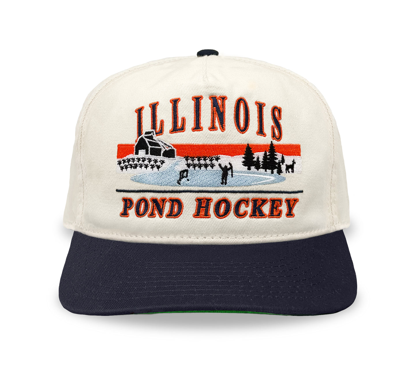 Illinois Pond Hockey Snapback: Cream