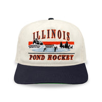 Illinois Pond Hockey Snapback: Cream