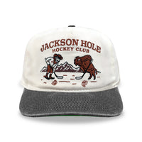 Jackson Hole Hockey Club Snapback: Cream